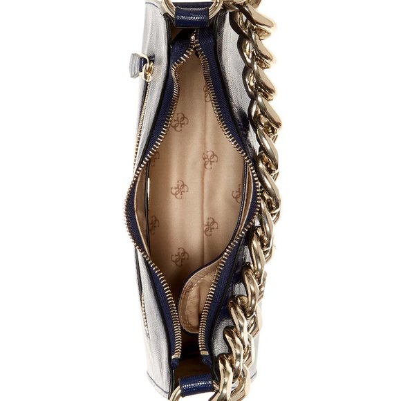 GUESS Tullia Handbag - NAVY SNAKE PRINT Dark Blue Animal Print Office Siren - Picture 6 of 12